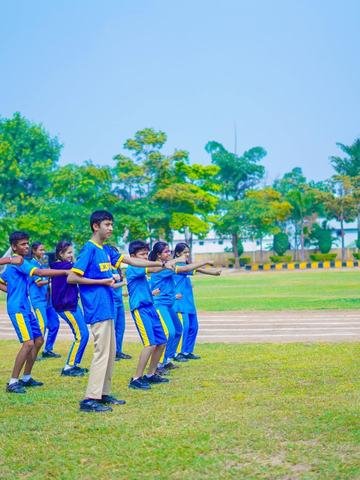 Students in a morning drill