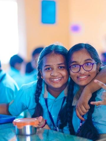 Students smiling in class